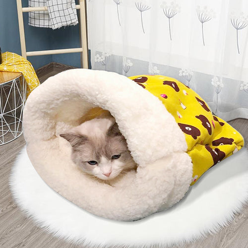 Kışlık Kedi Yatağı – Yumuşak, Sıcacık ve Rahat Uyku Tulumu