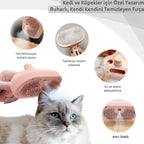 Kedi ve Köpekler için Spreyli Fırça _ Masaj ve Tüy Alma