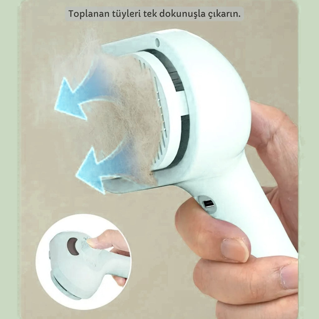 Kedi ve Köpekler için Spreyli Fırça _ Masaj ve Tüy Alma