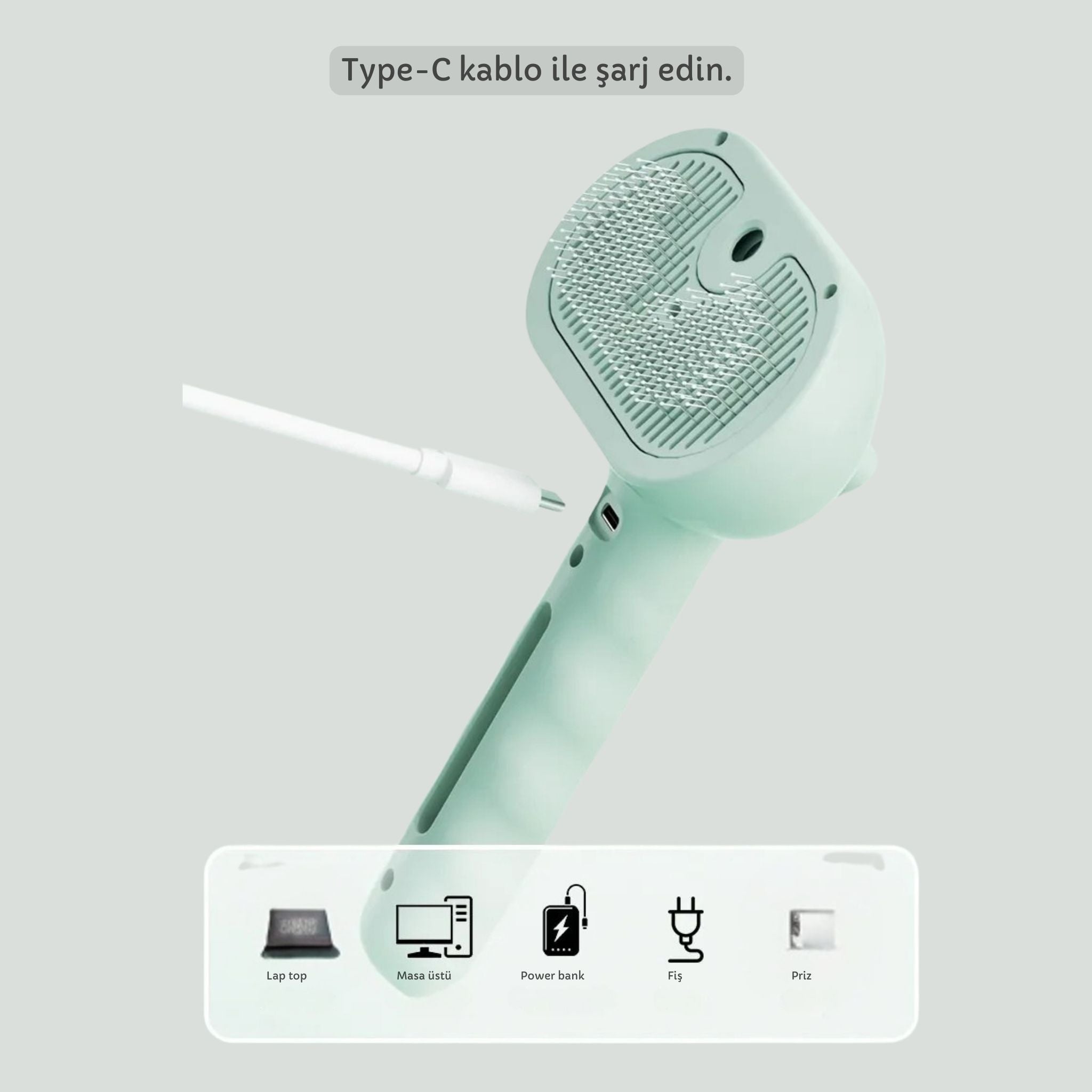 Kedi ve Köpekler için Spreyli Fırça _ Masaj ve Tüy Alma