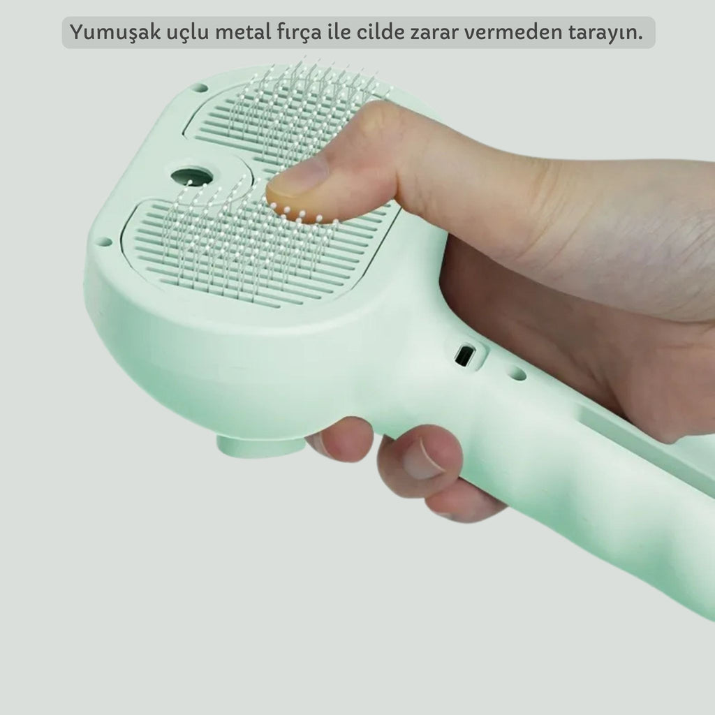 Kedi ve Köpekler için Spreyli Fırça _ Masaj ve Tüy Alma