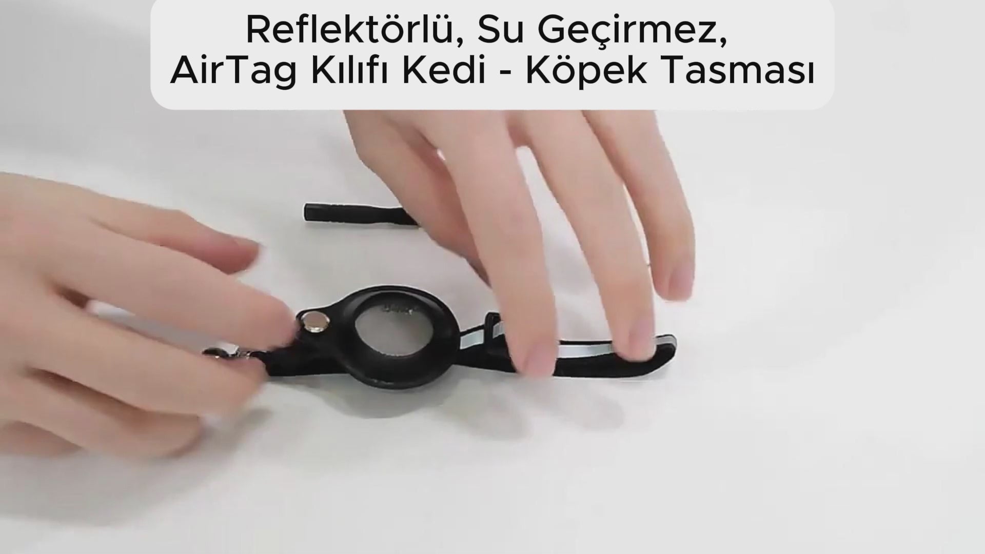 Reflektörlü Su Geçirmez AirTag Kılıfı Köpek-Kedi Tasması
